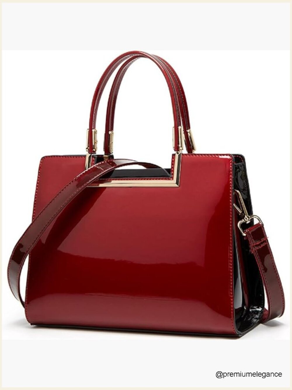 Patent Leather Satchel Handbag Crossbody Tote Shoulder Bag Party